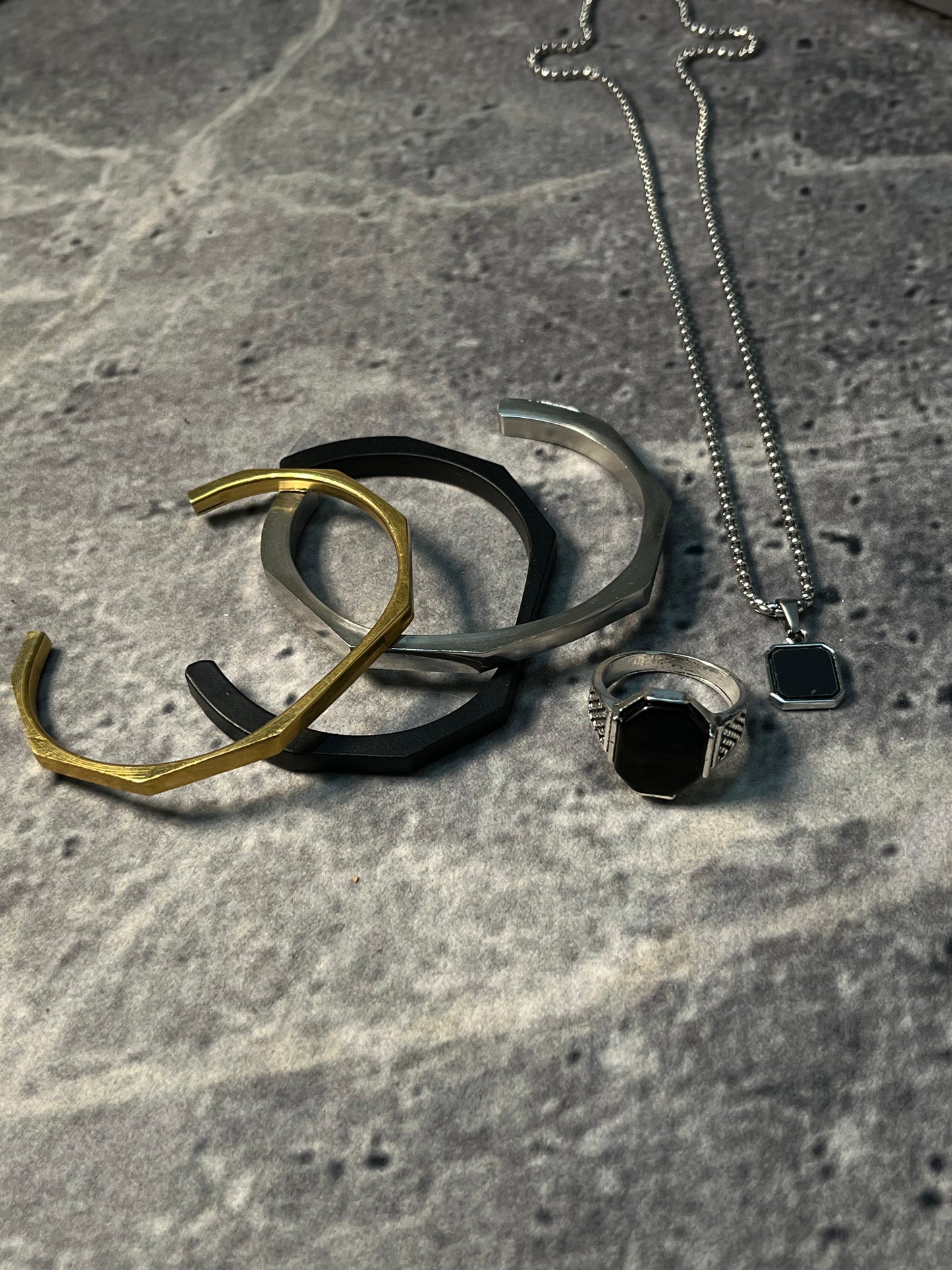 Bundle Deal | Hex Bangle + Midnight Pendant + (FREE Ring)
