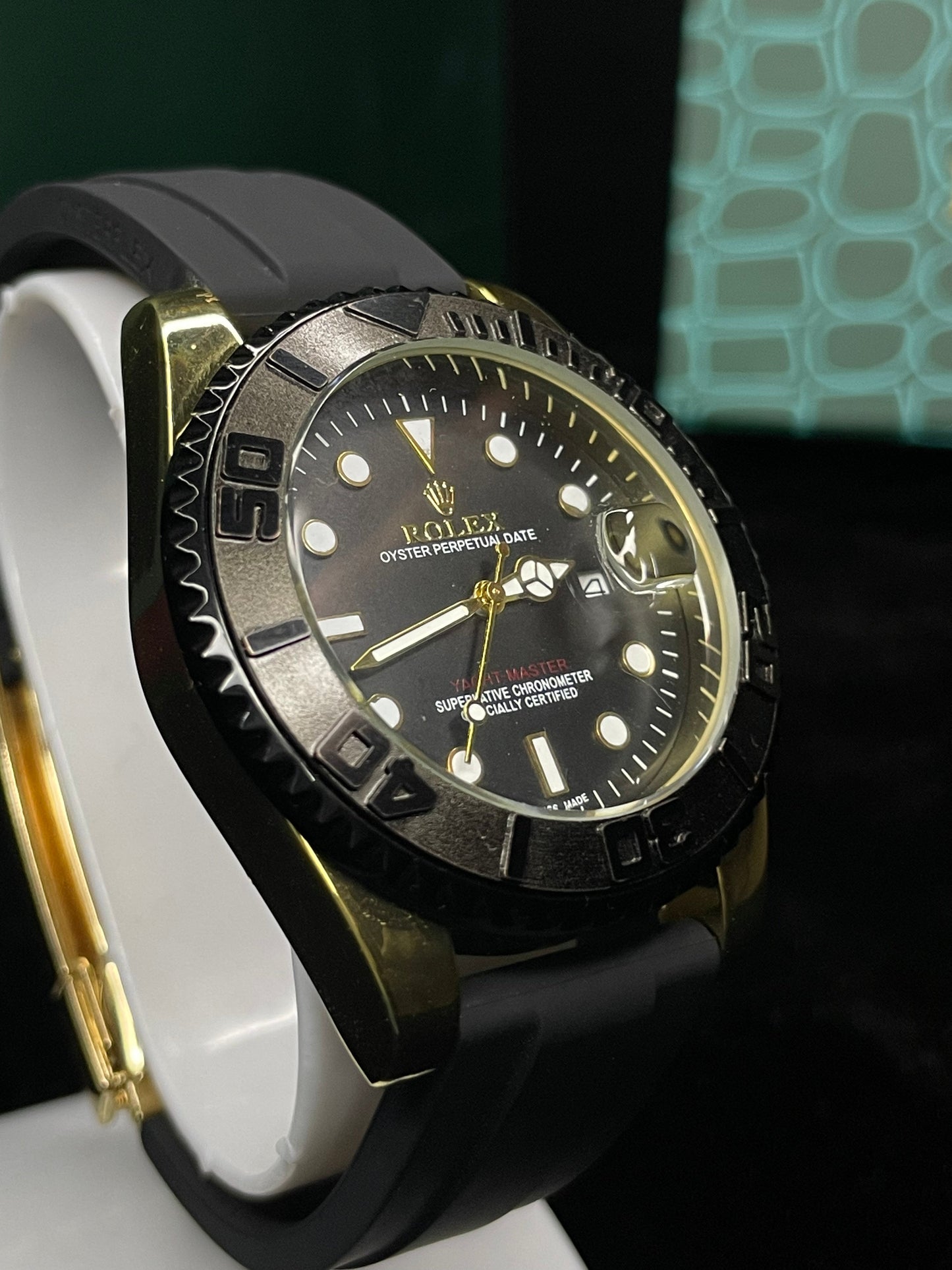 Rolex Yacht-Master 40 with Black Dial and Oysterflex Strap