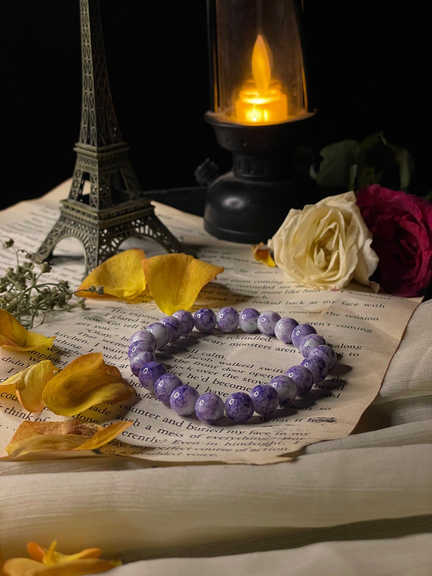 Purple Vein Jade Bracelet