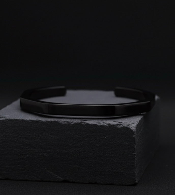 Stainless Steel Hexagon Cuff Bangle