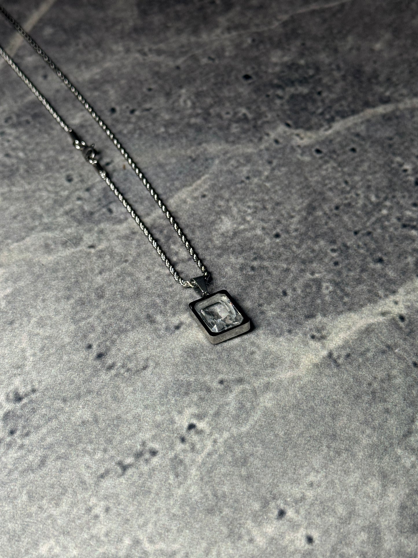 Emerald-Cut Crystal Pendant