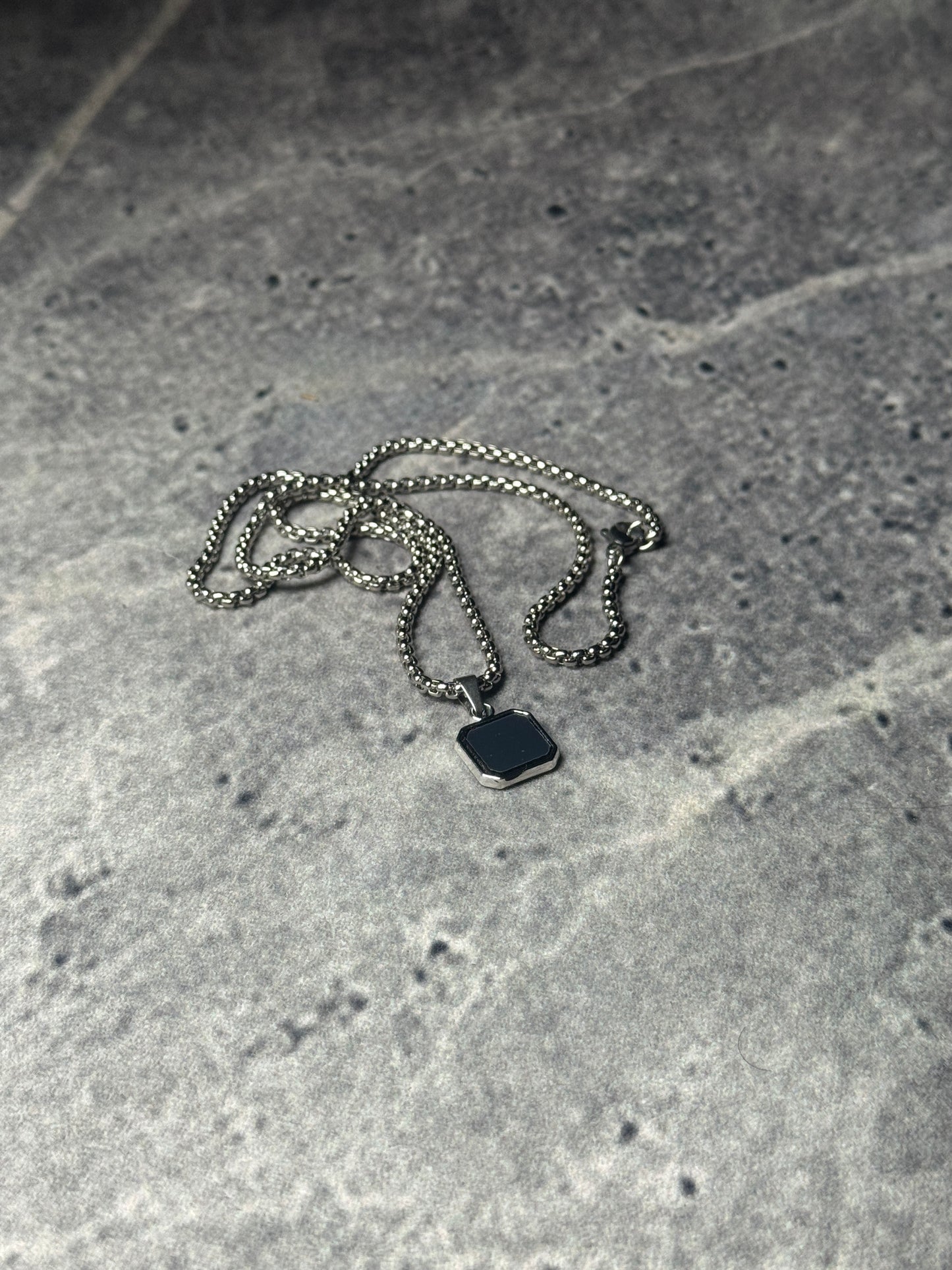 Midnight Black Octagon Pendant