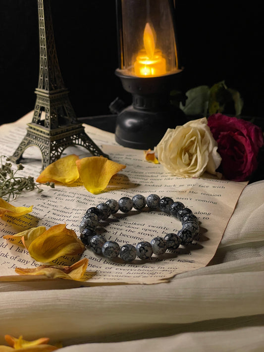Snowflake Obsidian Bracelet