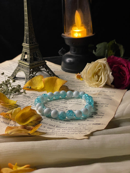 Ice Blue Crackle Quartz Bracelet