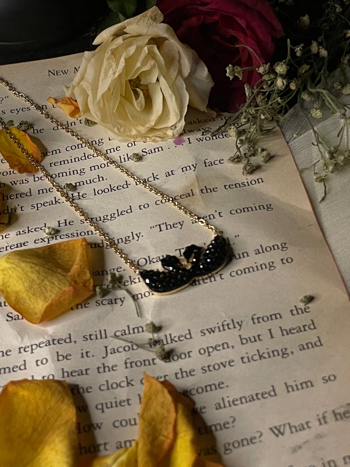 Onyx Swan Pendant