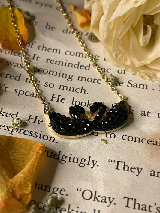Onyx Swan Pendant