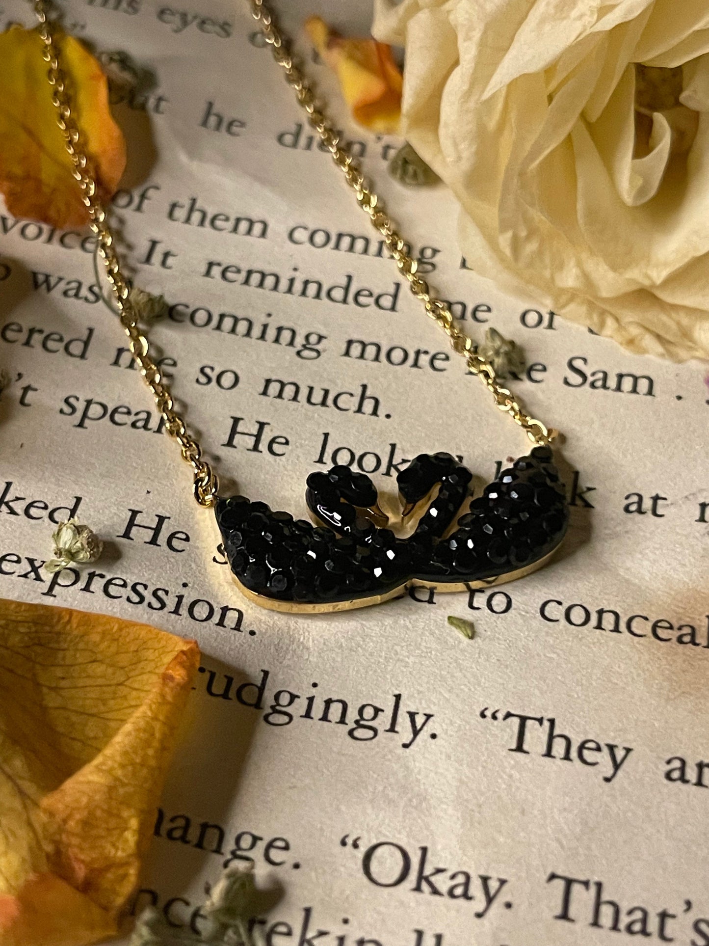 Onyx Swan Pendant