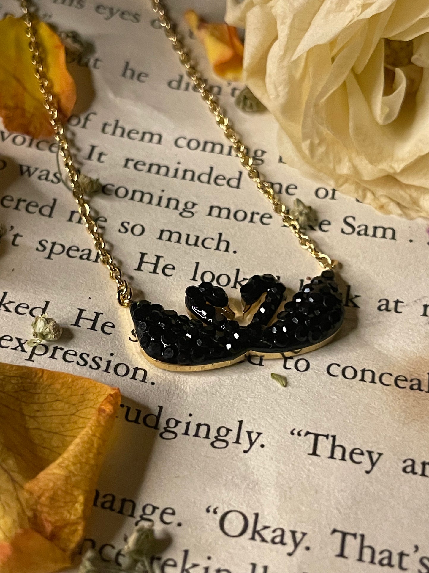 Onyx Swan Pendant
