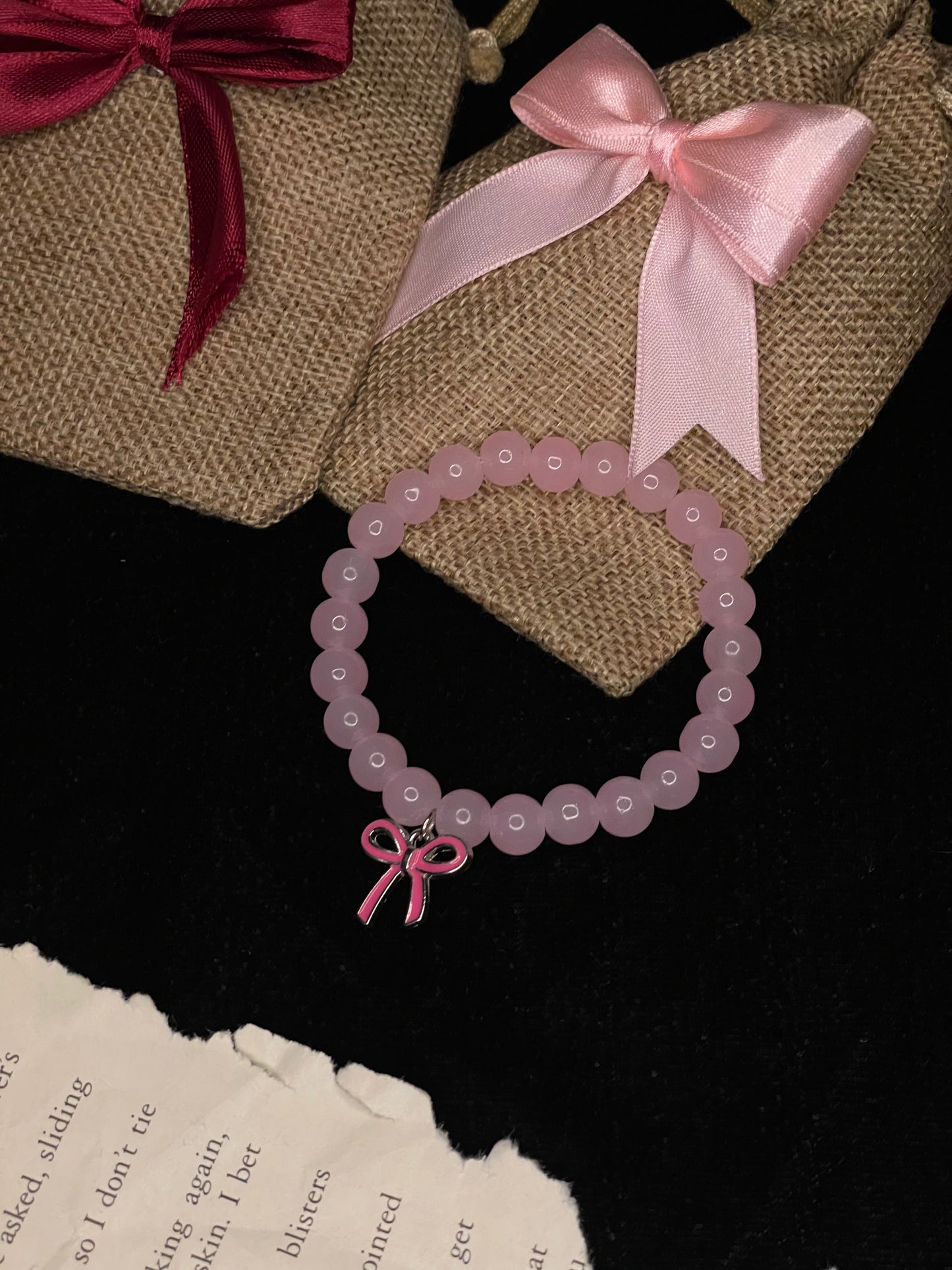 Pink Bow Bracelet