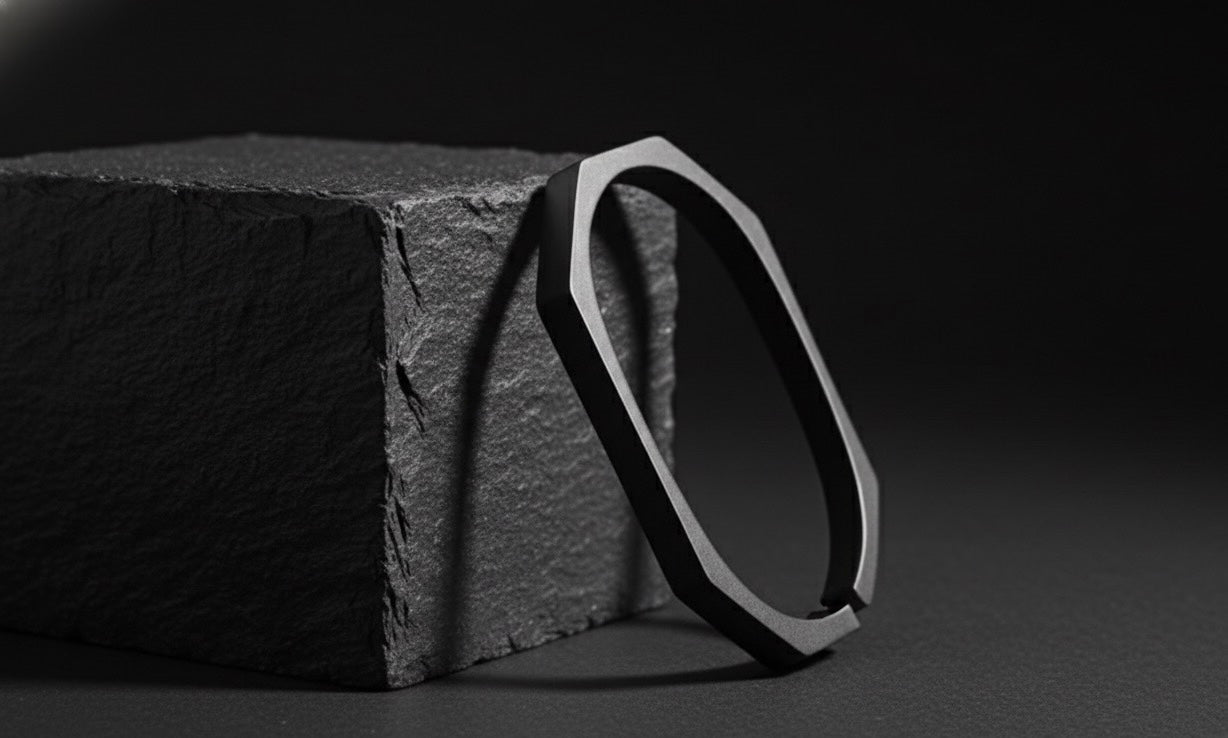 Stainless Steel Hexagon Cuff Bangle