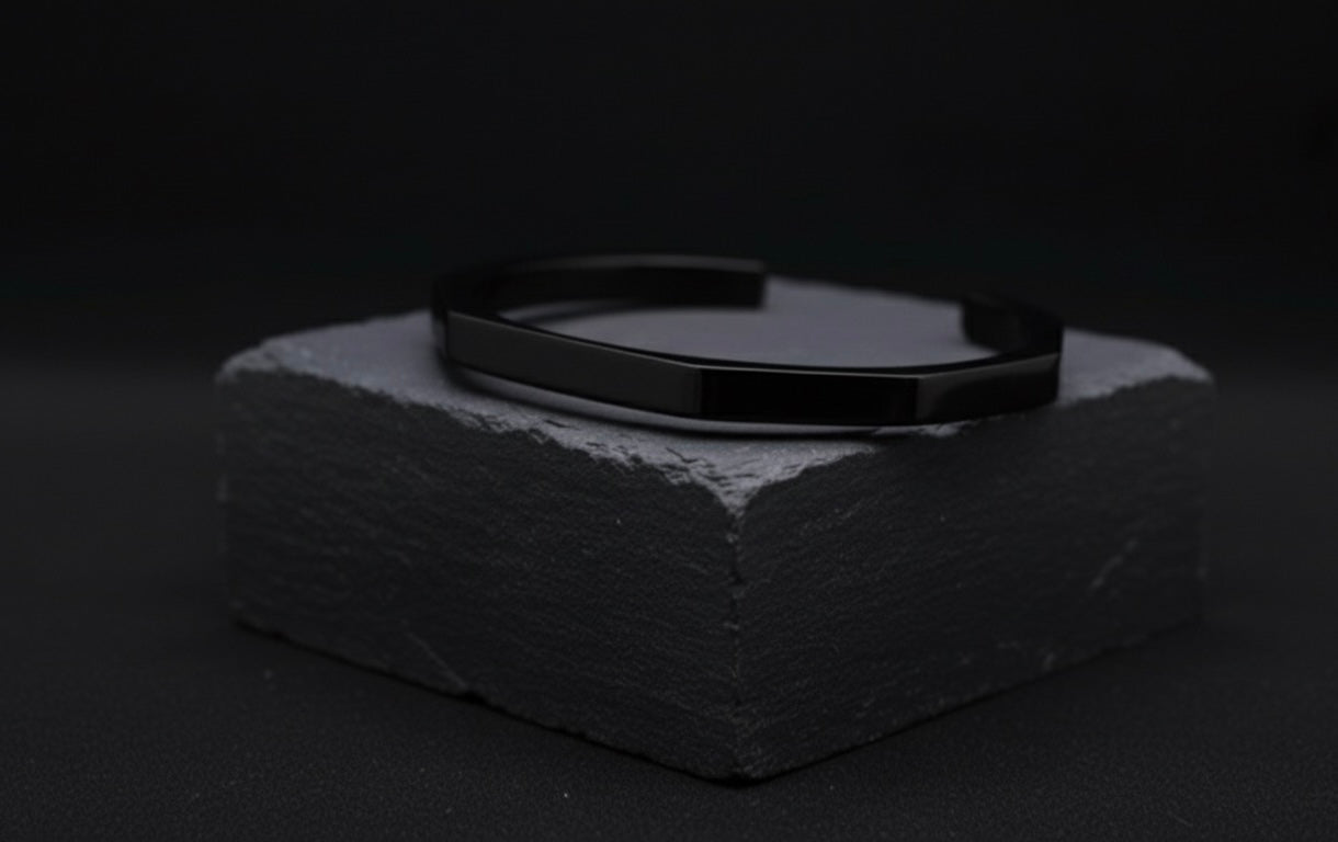 Stainless Steel Hexagon Cuff Bangle