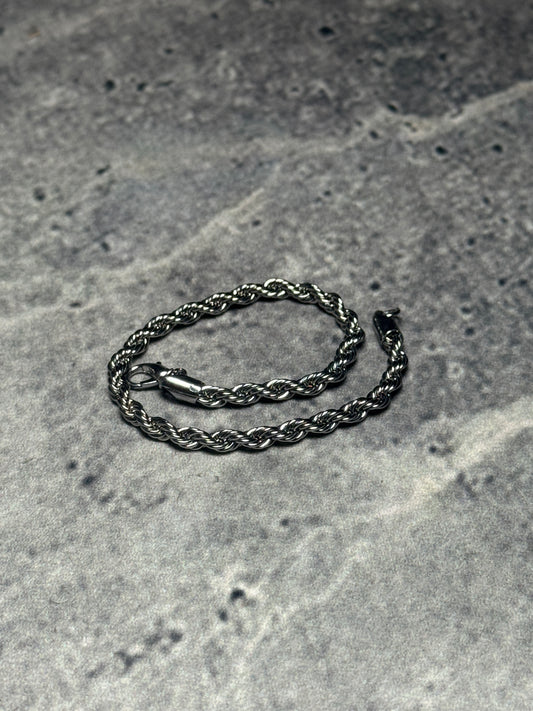 Double-Row Silver Franco Bracelet