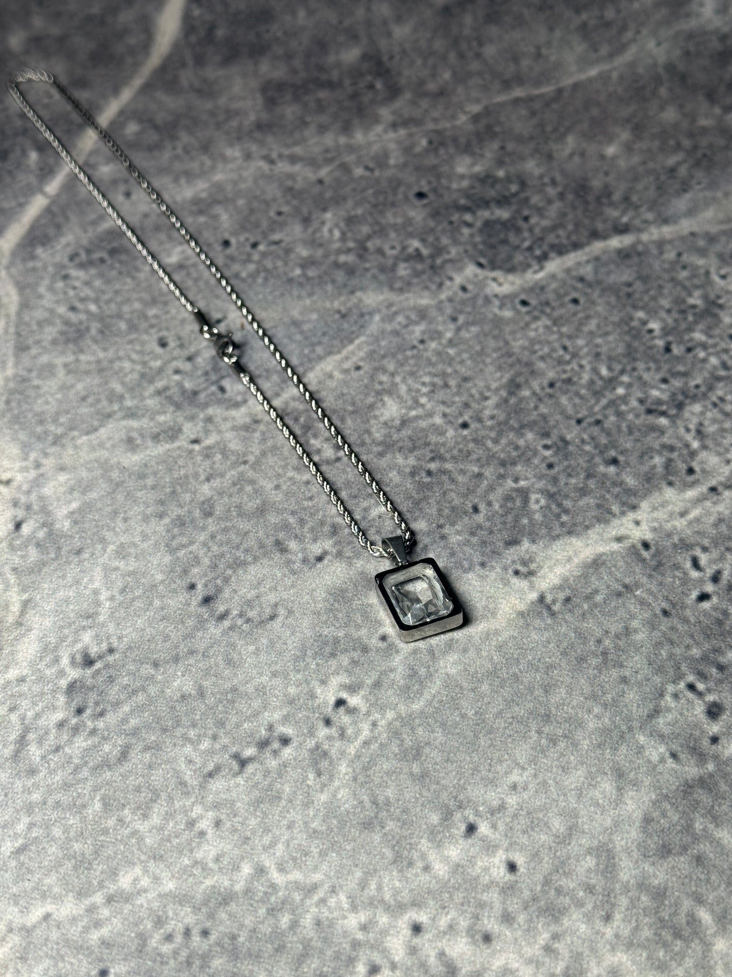 Emerald-Cut Crystal Pendant