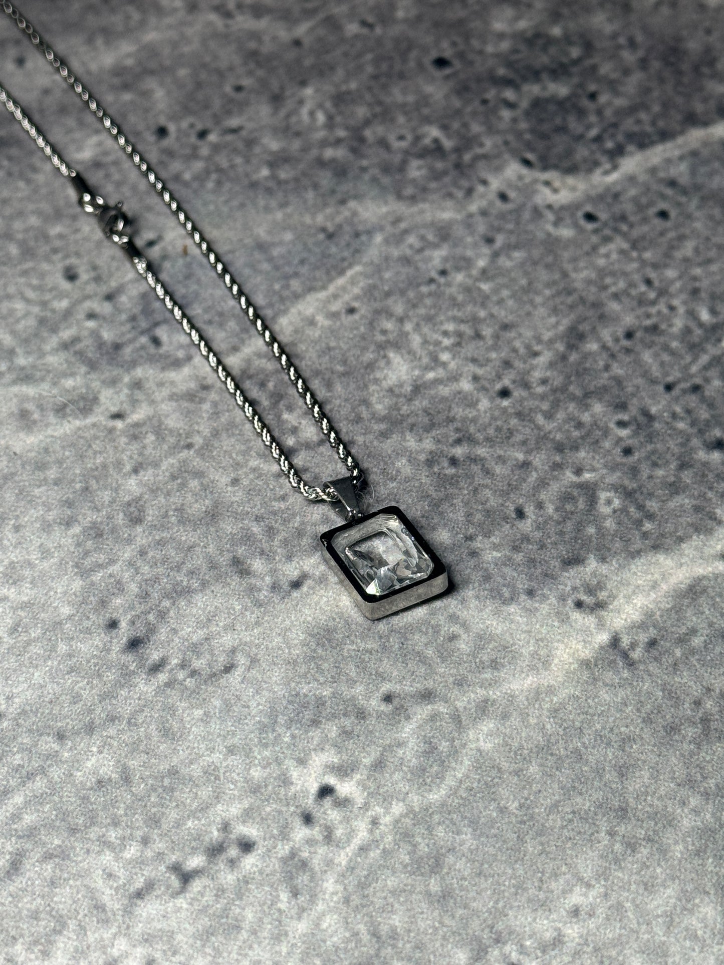 Emerald-Cut Crystal Pendant