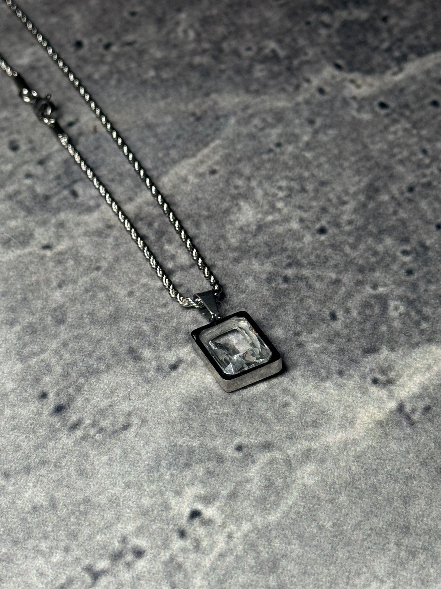 Emerald-Cut Crystal Pendant