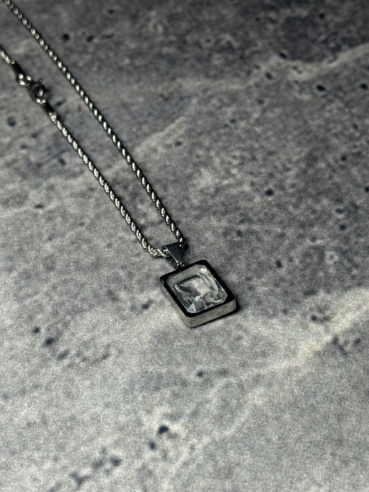 Emerald-Cut Crystal Pendant