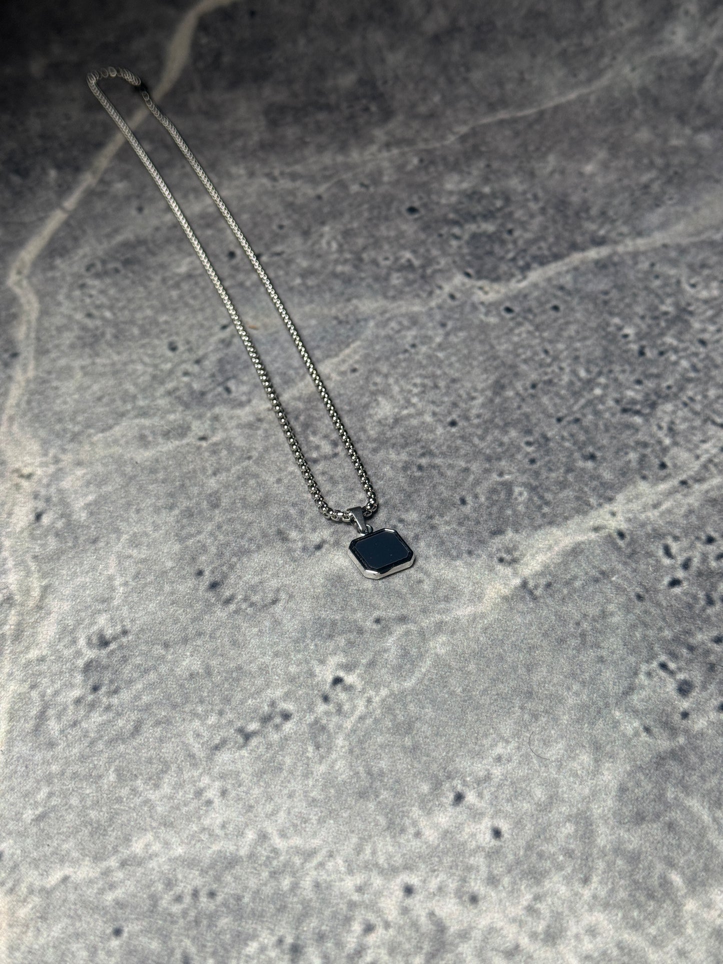 Midnight Black Octagon Pendant