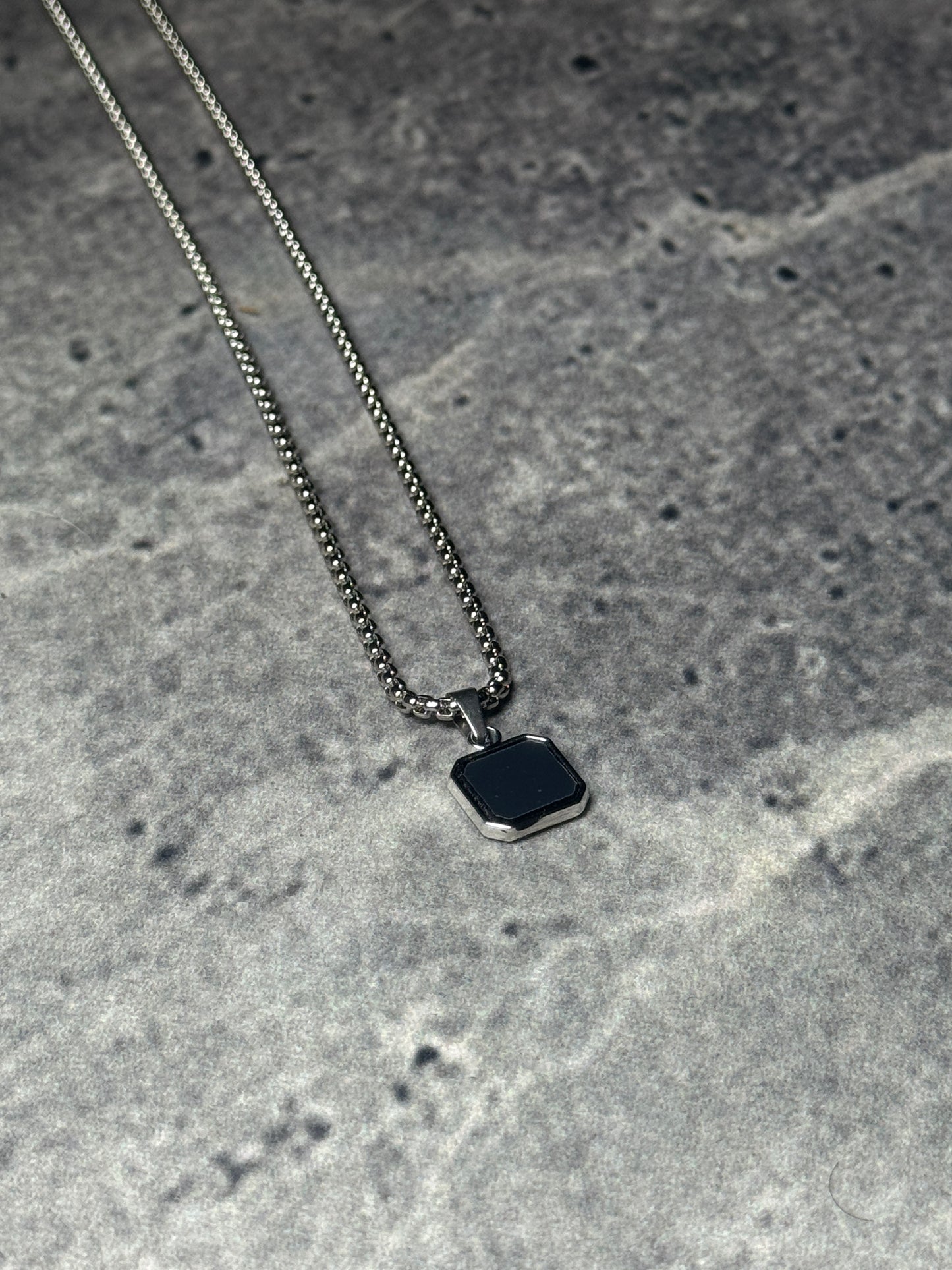 Midnight Black Octagon Pendant