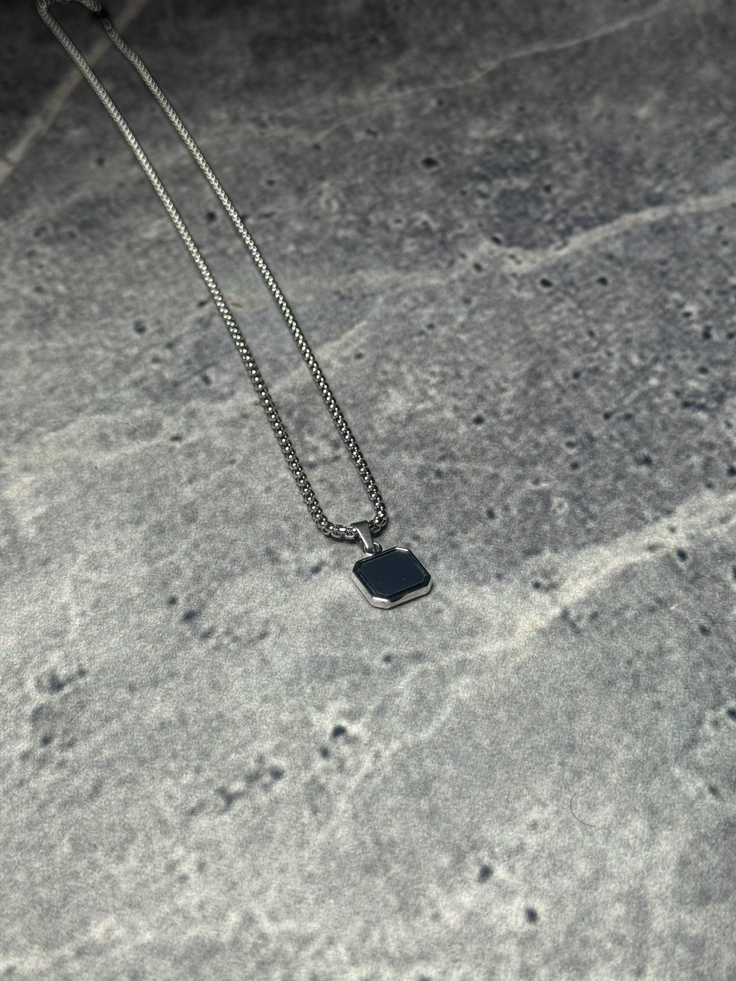 Midnight Black Octagon Pendant