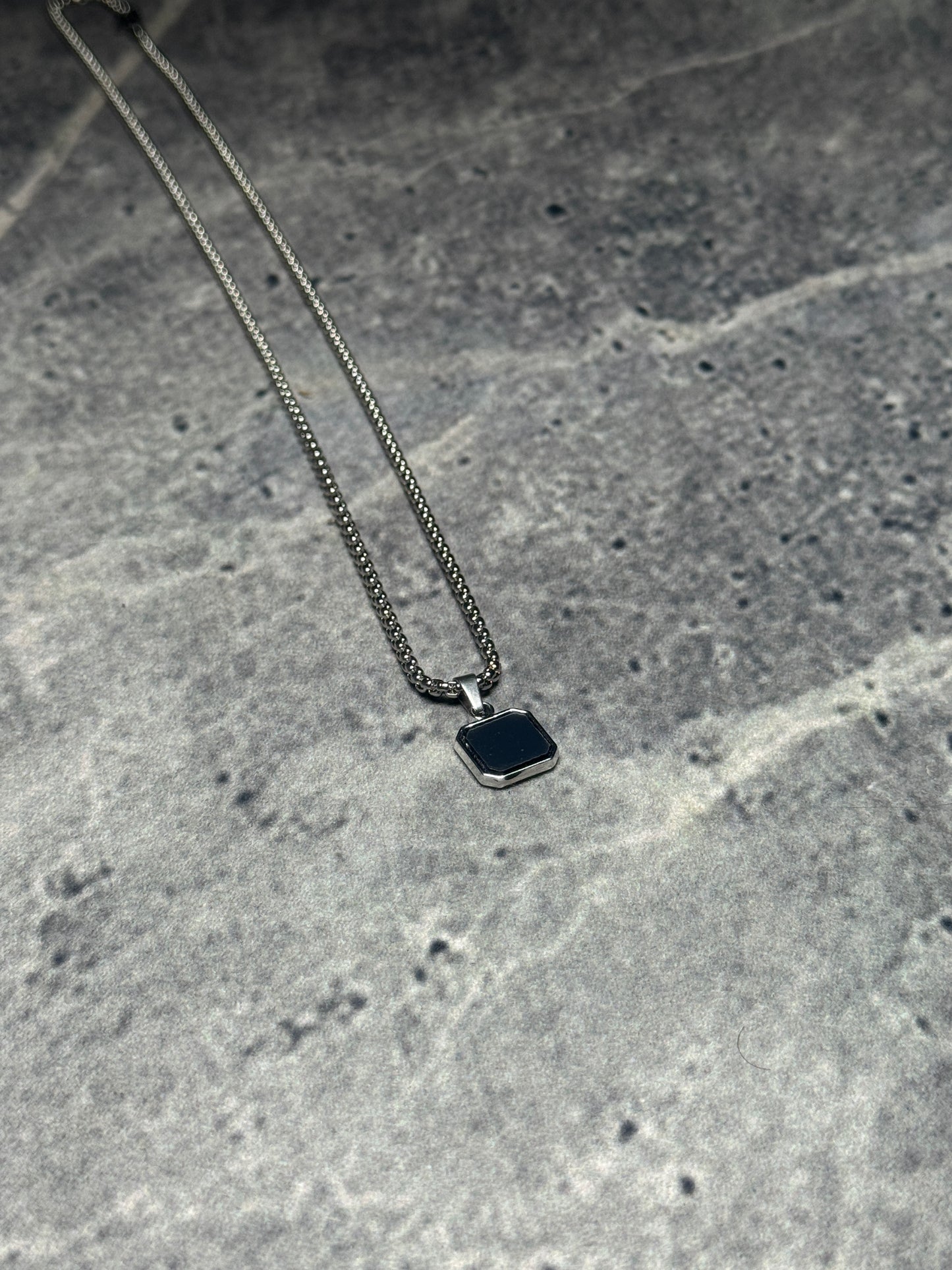 Midnight Black Octagon Pendant