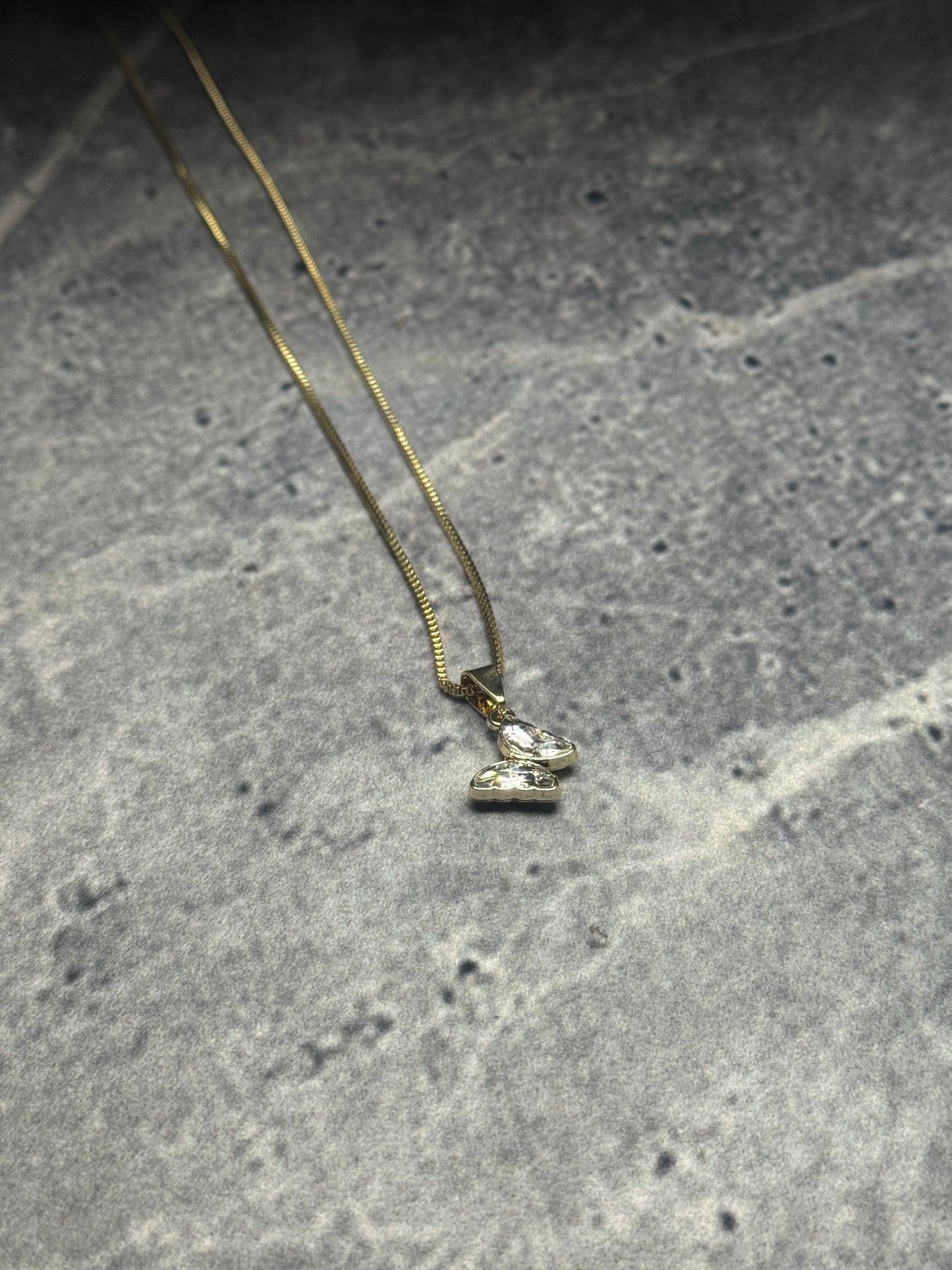 Crystal Butterfly Pendant Necklace