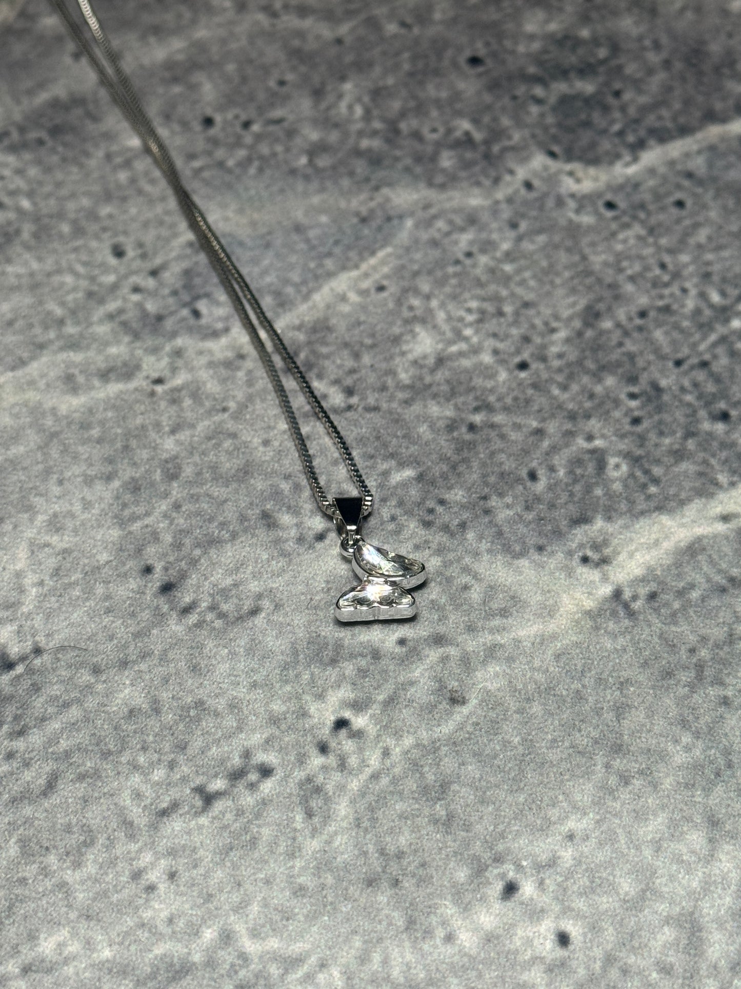 Crystal Butterfly Pendant Necklace