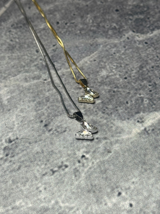 Crystal Butterfly Pendant Necklace