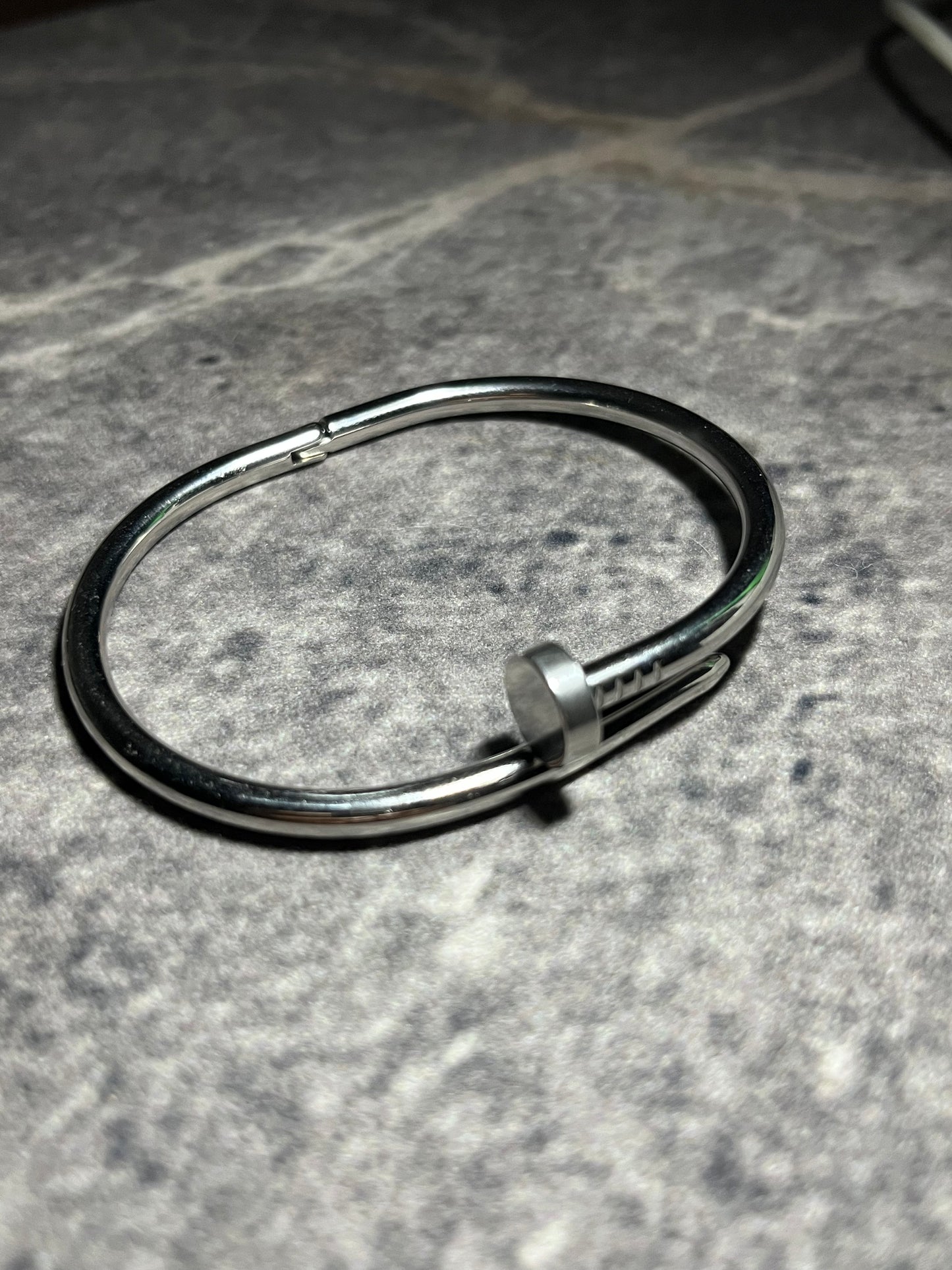 Silver Artisan Nail Bangle