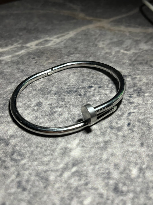 Silver Artisan Nail Bangle