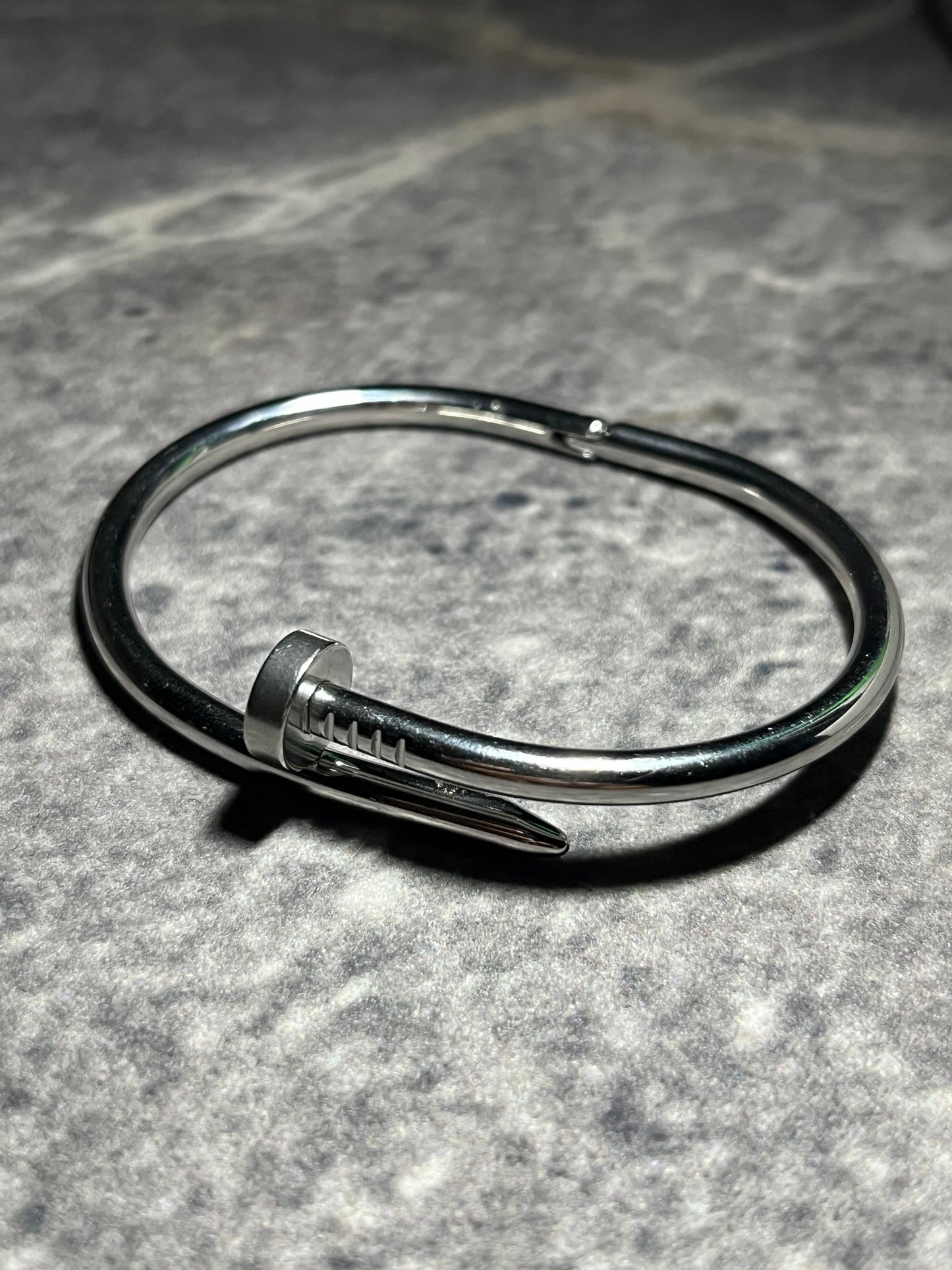 Silver Artisan Nail Bangle